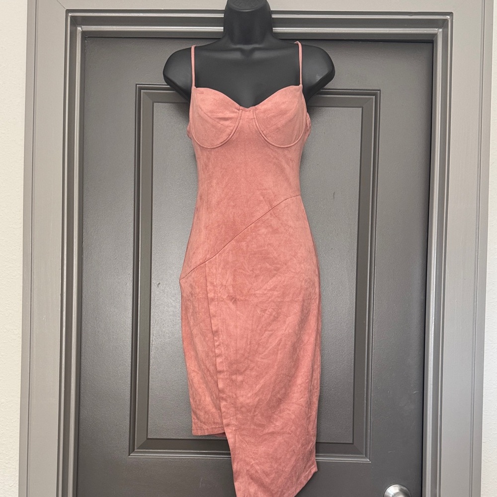 JLUXLABEL Asymmetrical Dusty Pink Dress